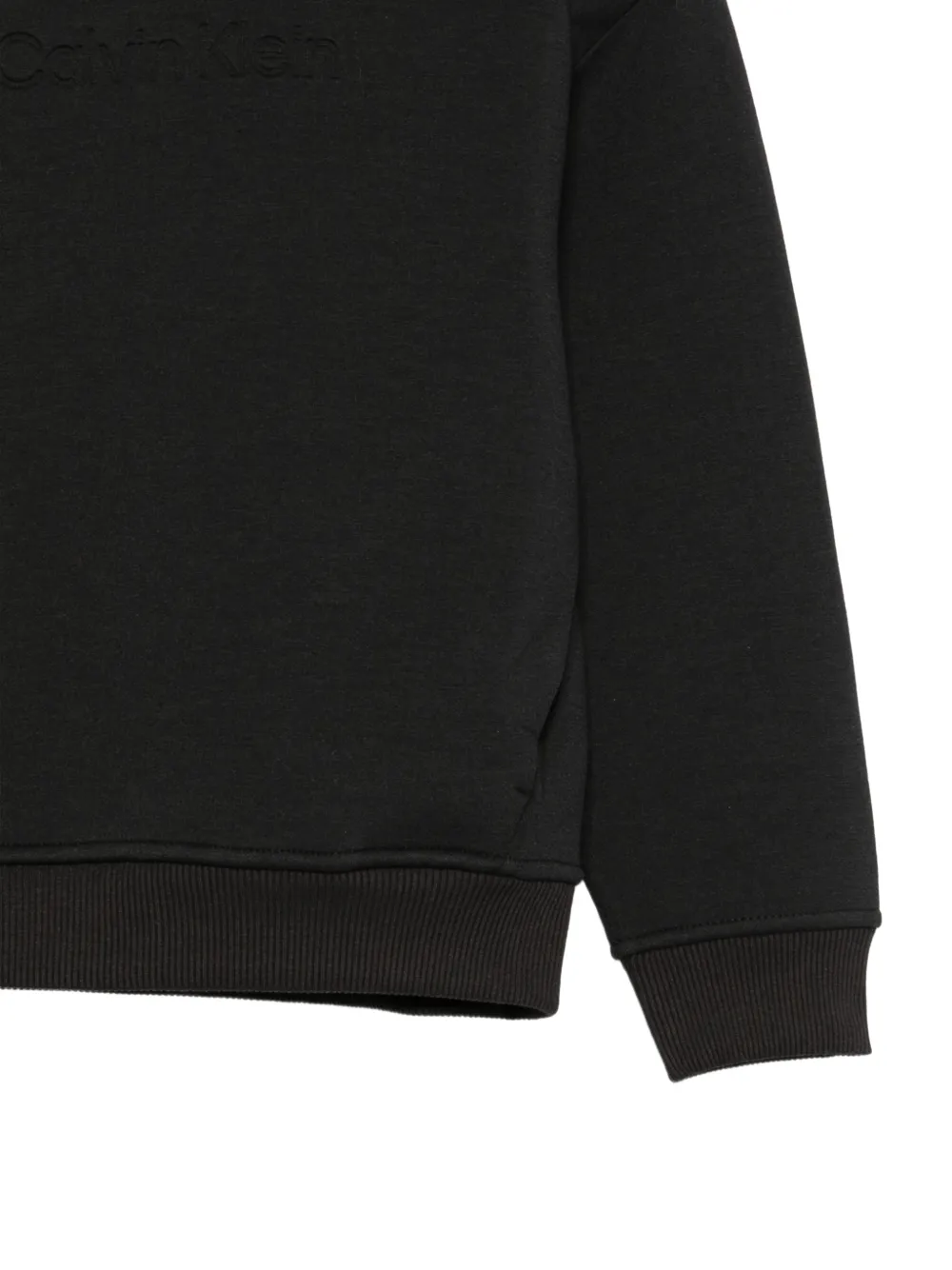 Calvin Klein Kids logo-debossed hoodie Zwart