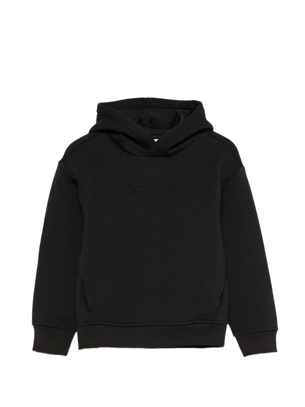 Calvin Klein Kids logo-debossed hoodie Zwart