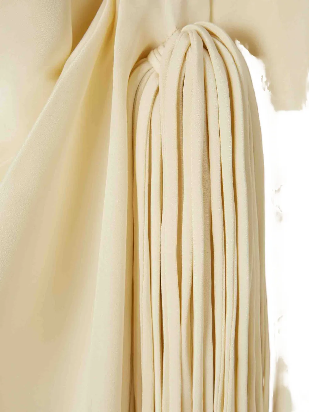 Altuzarra Alden gedrapeerde blouse met franje Beige