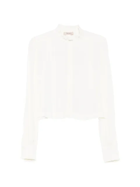 TWINSET crêpe de chine cropped shirt