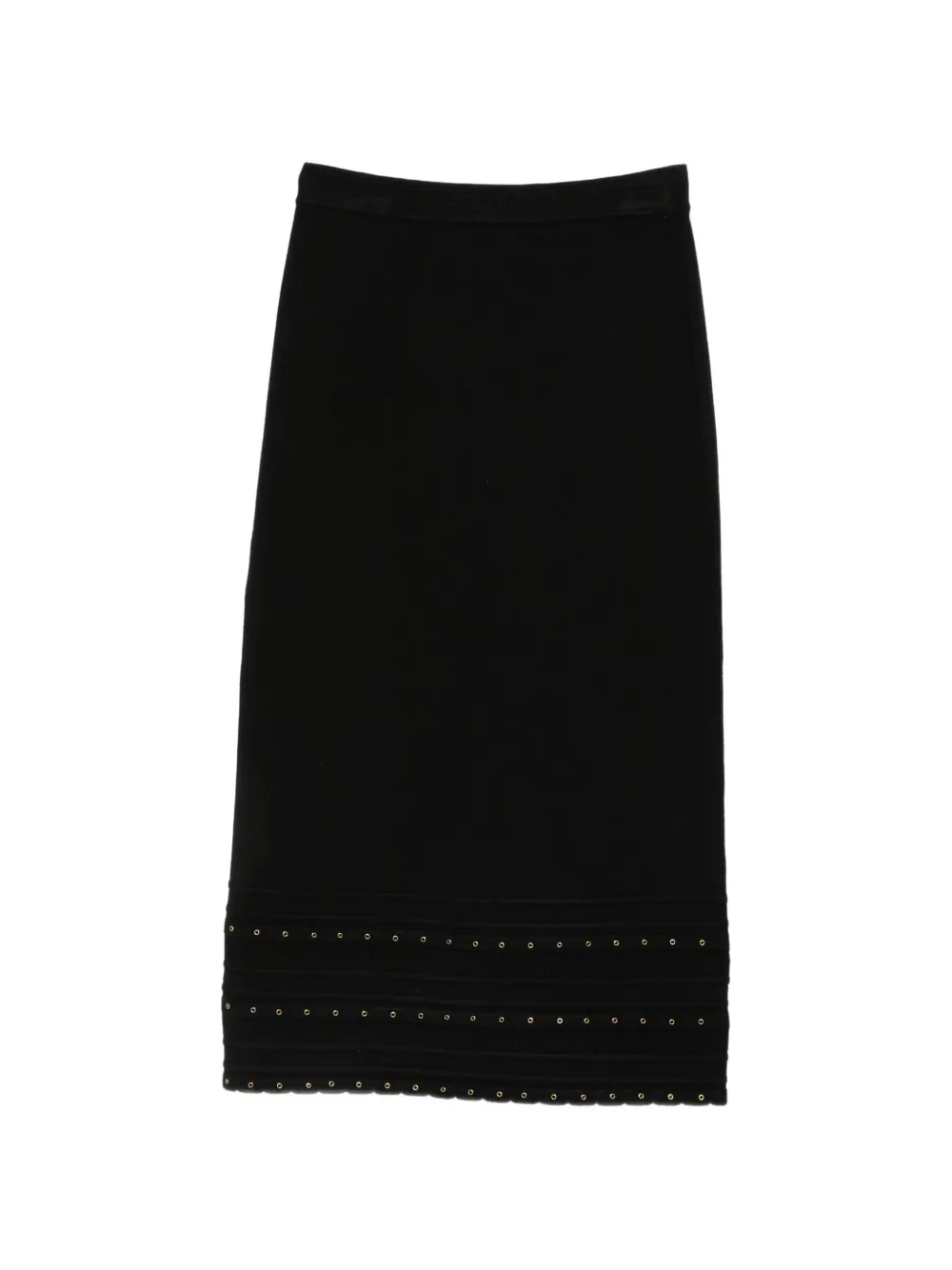 TWINSET stud-embellished ribbed-knit skirt - Schwarz