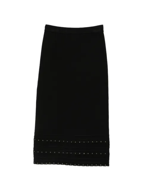 TWINSET stud-embellished ribbed-knit skirt