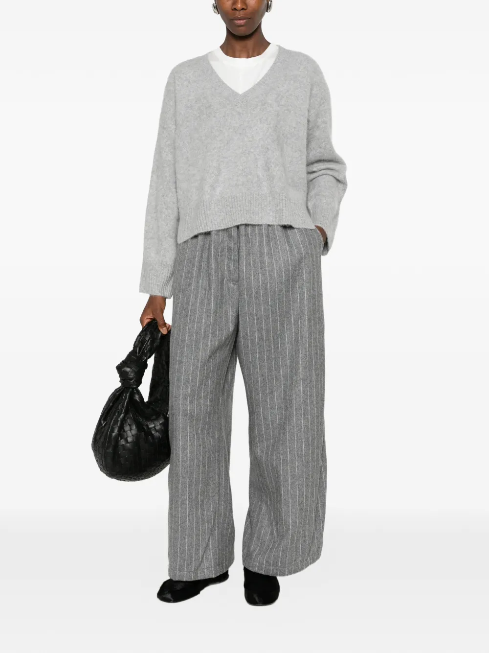 THELATEST Broek met wijde pijpen Grijs
