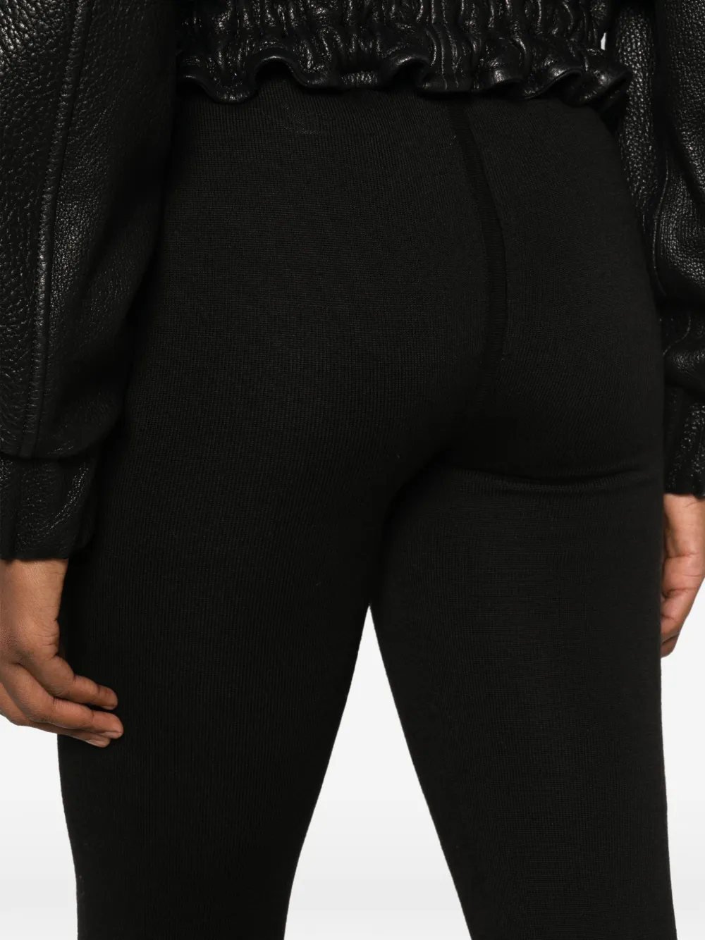 Rick Owens Ribgebreide legging Zwart