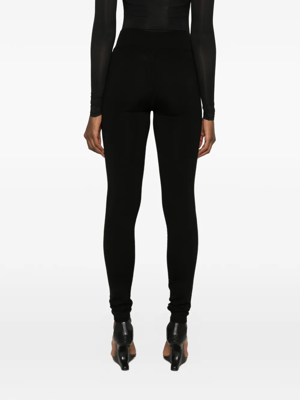 Rick Owens Ribgebreide legging Zwart