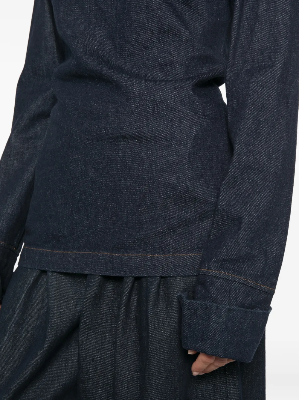 THELATEST Elisa denim top met lange mouwen Blauw