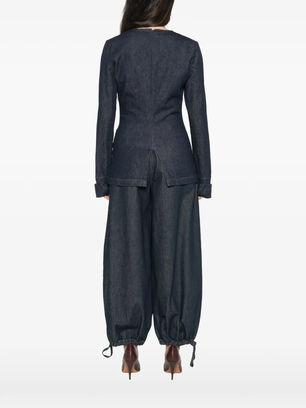 THELATEST Elisa denim top met lange mouwen Blauw