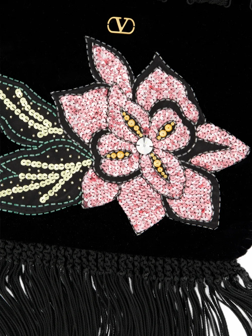 Valentino Garavani VLogo Signature bucket-tas verfraaid met pailletten Zwart