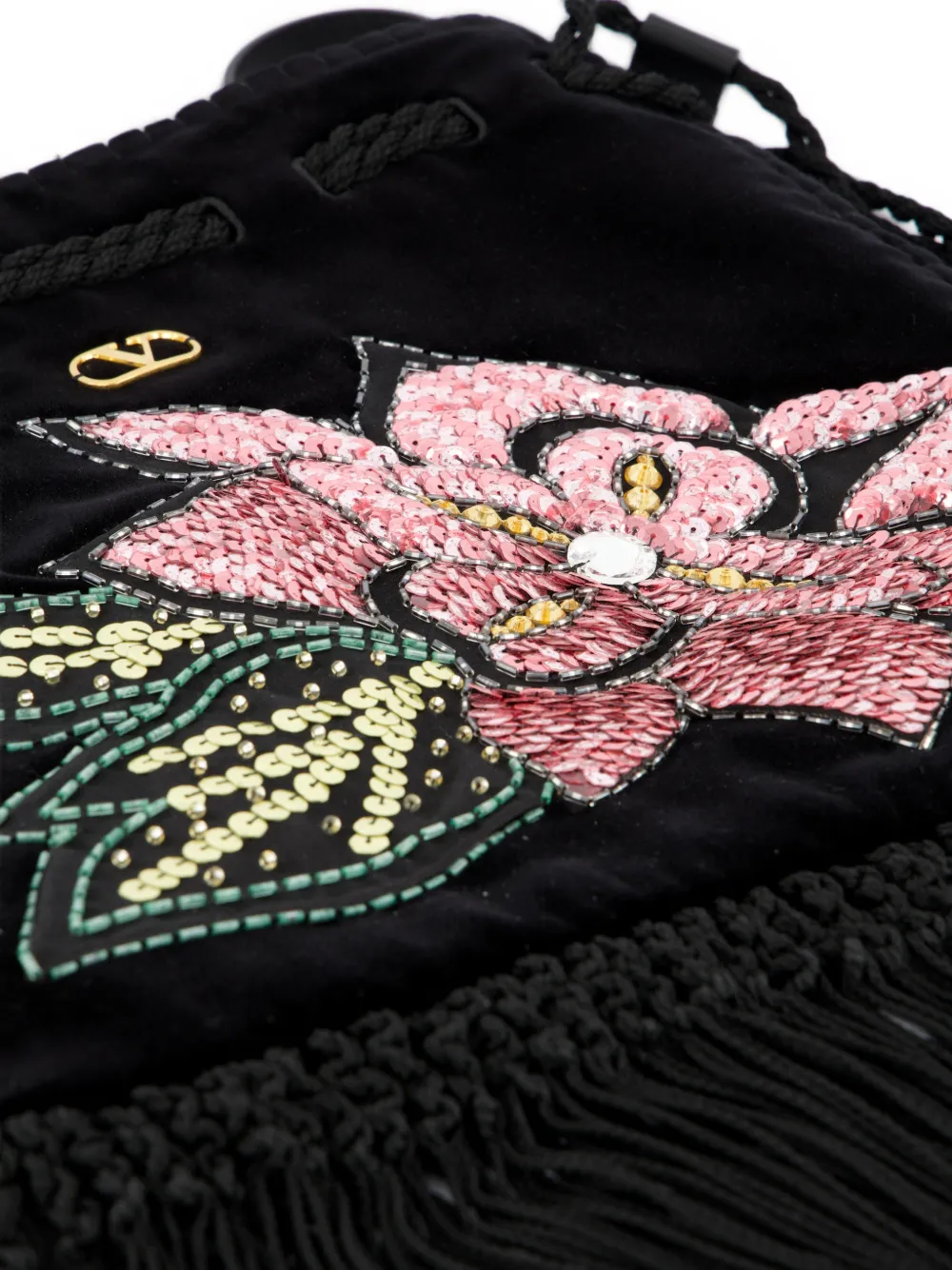 Valentino Garavani VLogo Signature bucket-tas verfraaid met pailletten Zwart