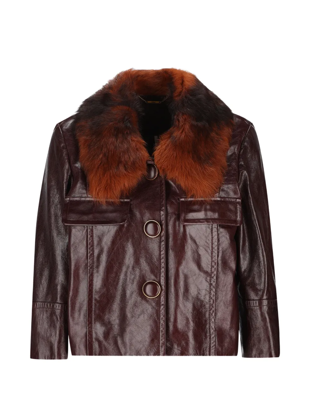 Chloé shearling-collar leather jacket - Viola