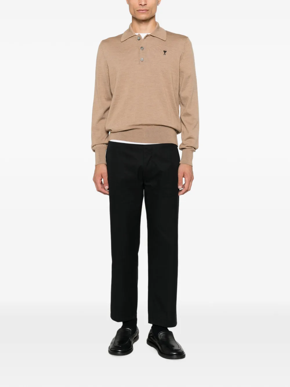 AMI Paris Poloshirt met logo Beige