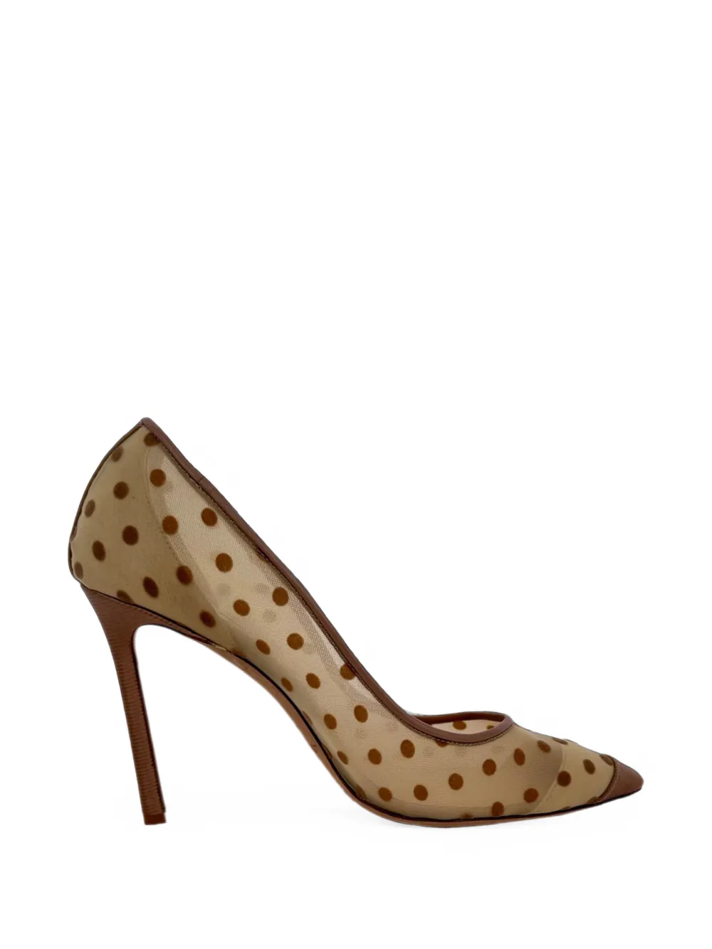 Jimmy Choo Pre-Owned polka-dot mesh pumps - Nude