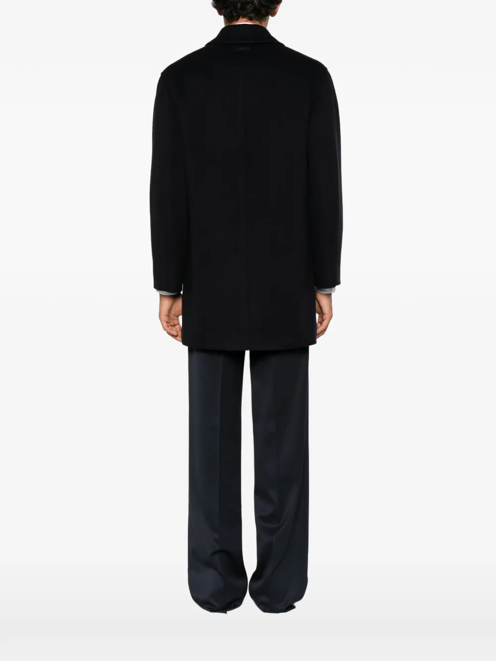 Lardini Peggy concealed-front virgin wool coat Zwart