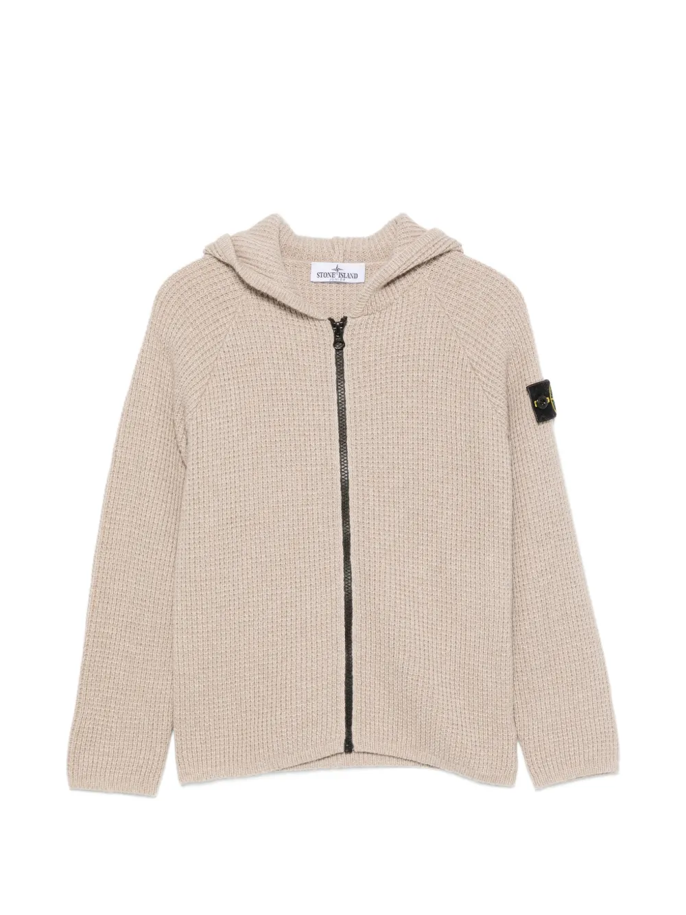 Stone Island Junior Compass patch zip-up sweater - Toni neutri