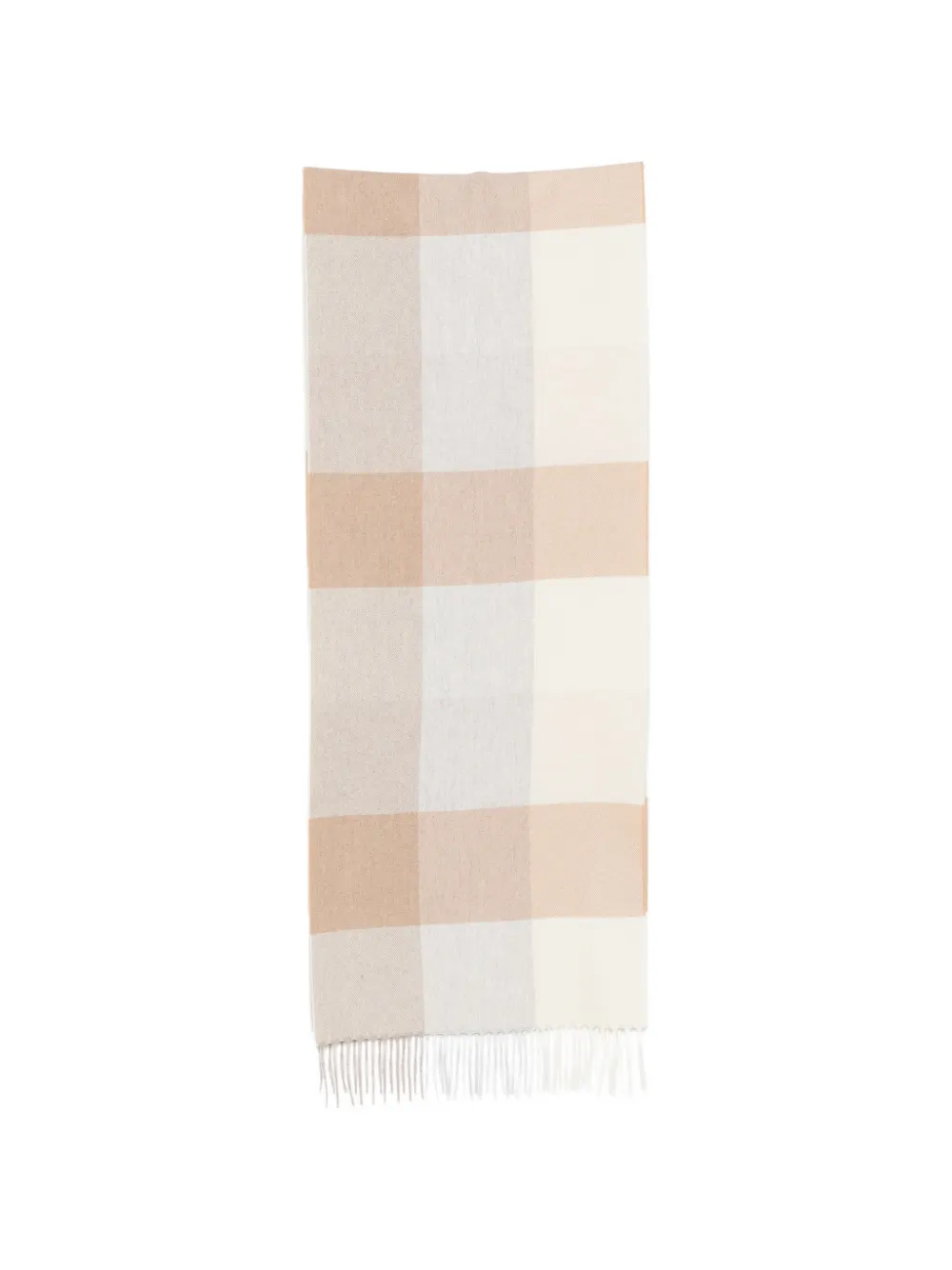 Lardini check-pattern fringed scarf - Toni neutri