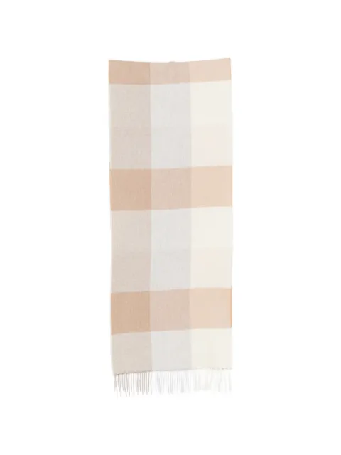 Lardini check-pattern fringed scarf