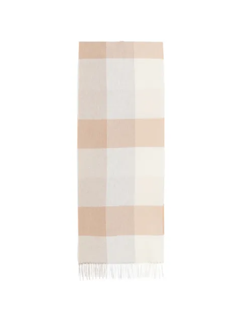 Lardini check-pattern fringed scarf
