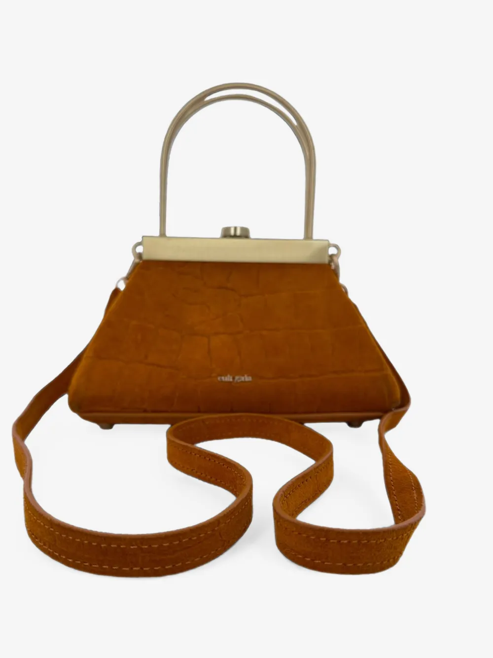 croc-effect crossbody bag