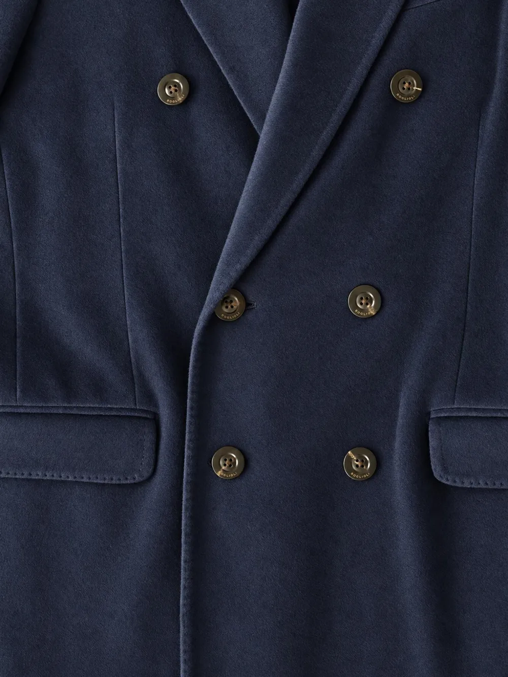 Boglioli double-breasted cashmere coat Blauw