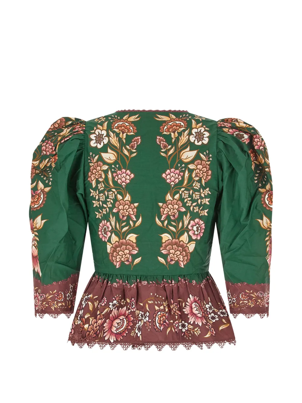 FARM Rio Blouse met pofmouwen Groen