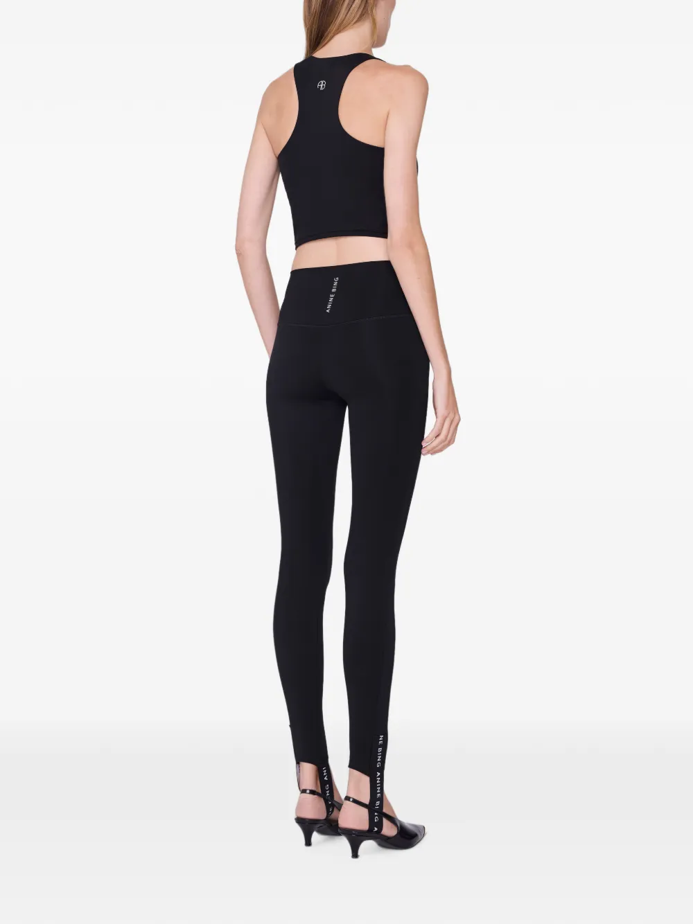 ANINE BING Elina sport-bh met logo-print Zwart