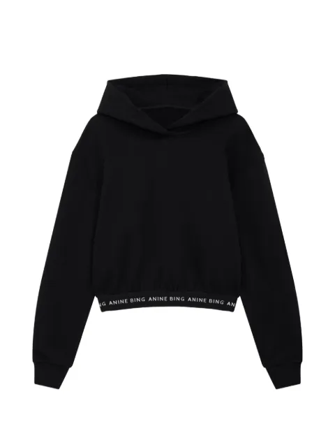 ANINE BING Dany cropped hoodie - black
