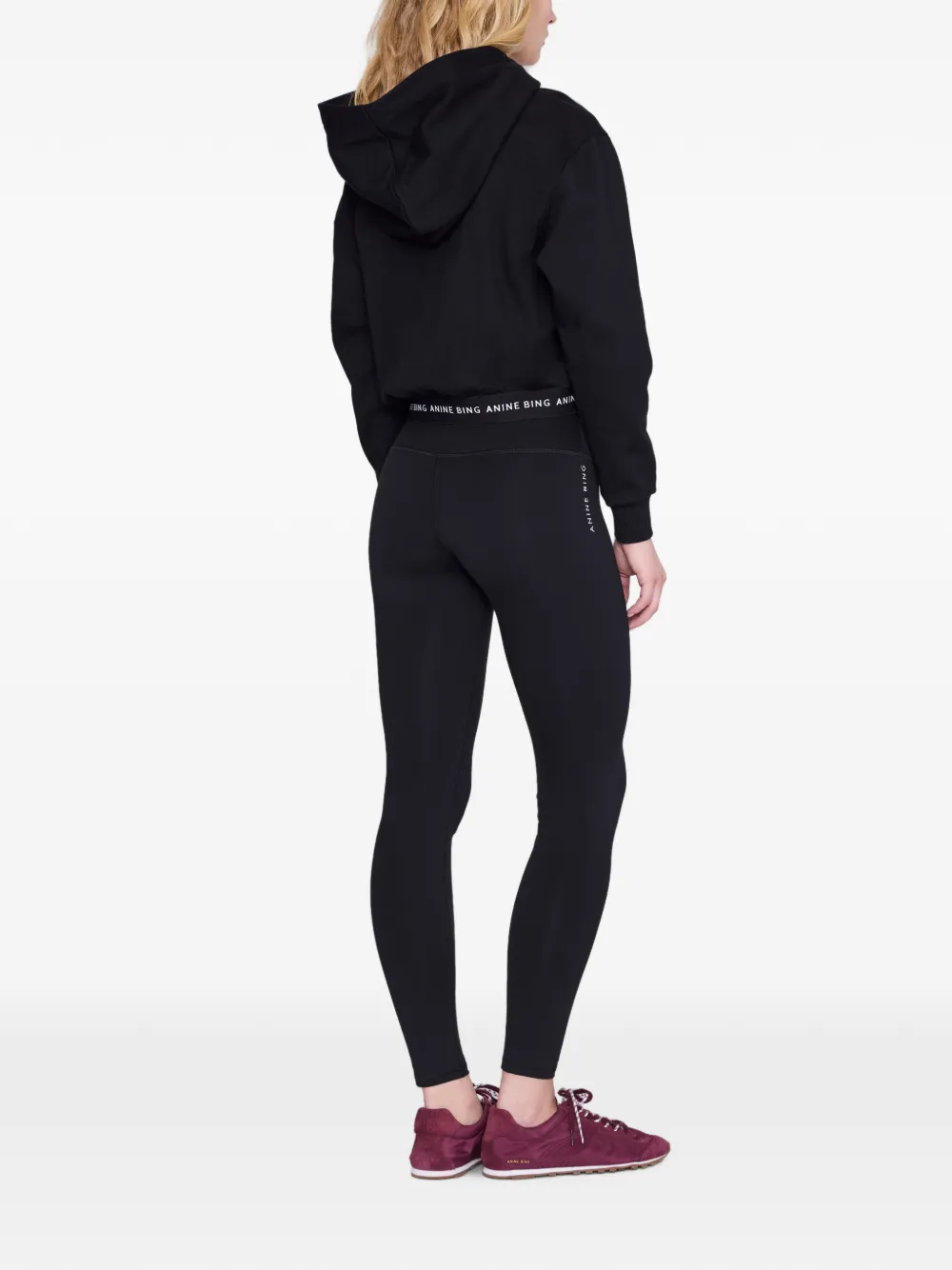ANINE BING Dany cropped hoodie Zwart