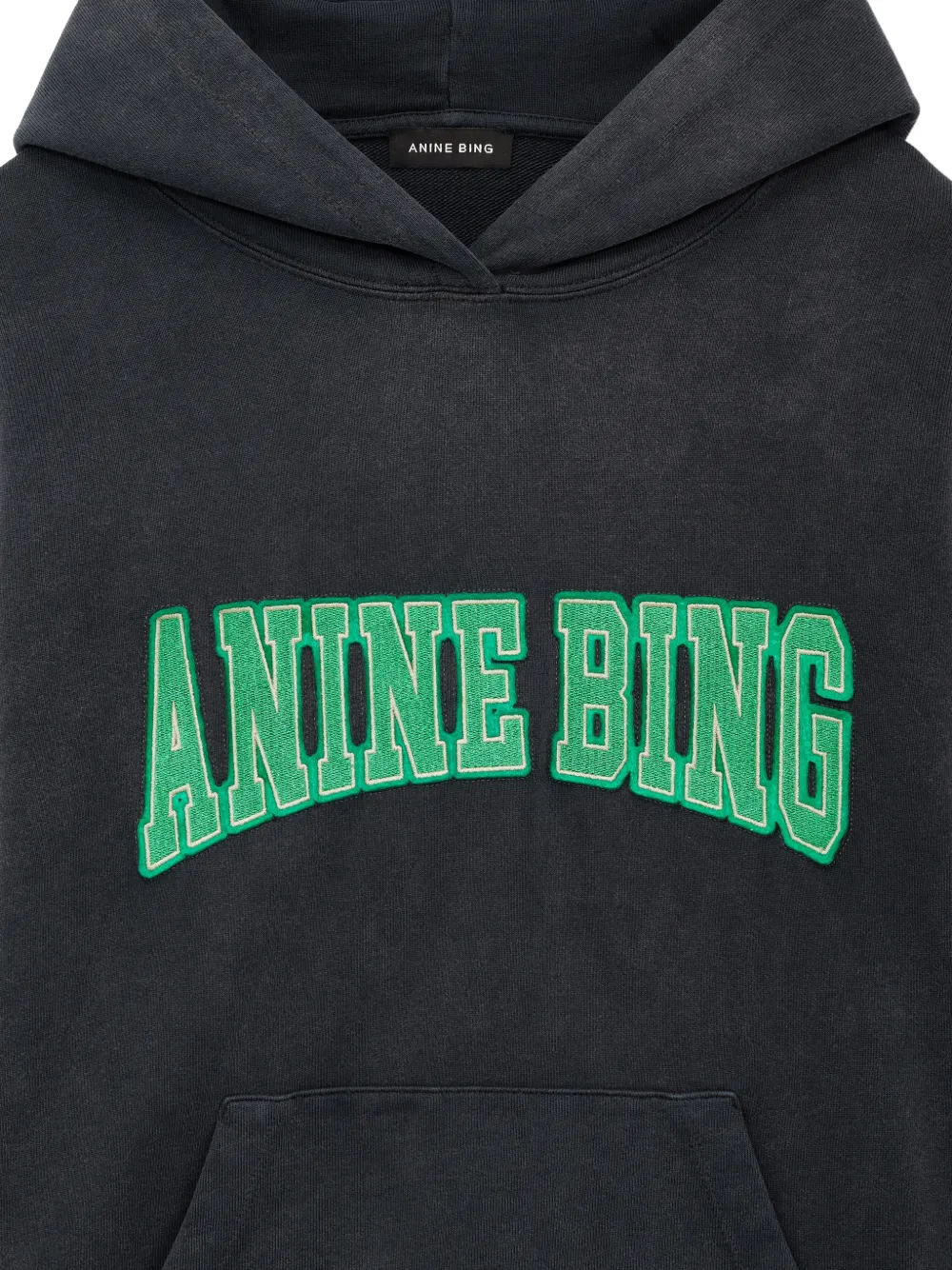 ANINE BING Harvey hoodie met logopatch Zwart