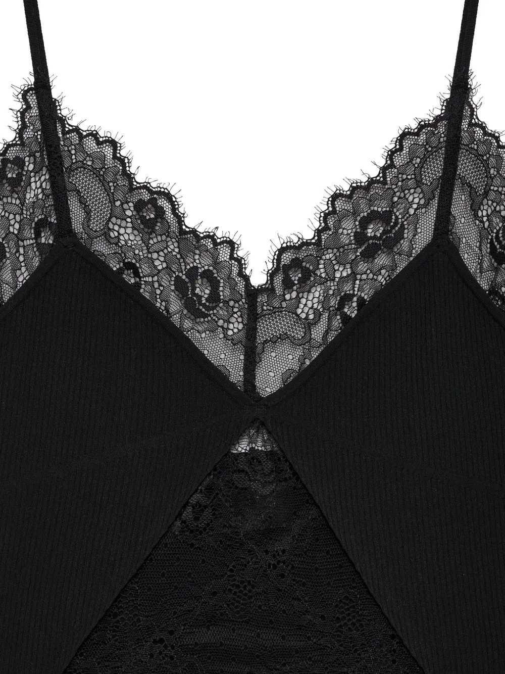 ANINE BING Tina tanktop met kant Zwart