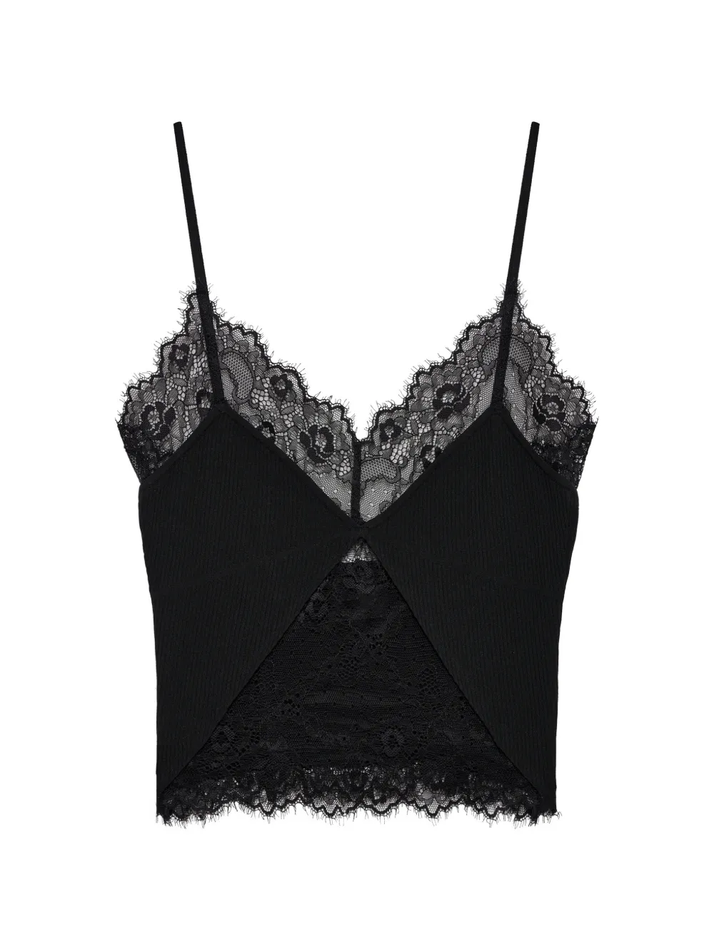 ANINE BING Tina lace-trim tank top