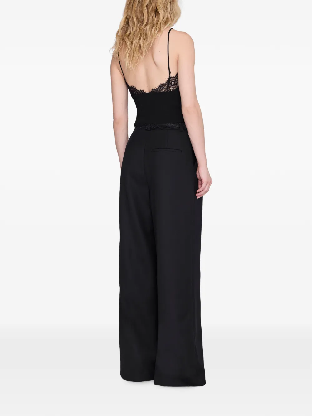 ANINE BING Tina tanktop met kant Zwart