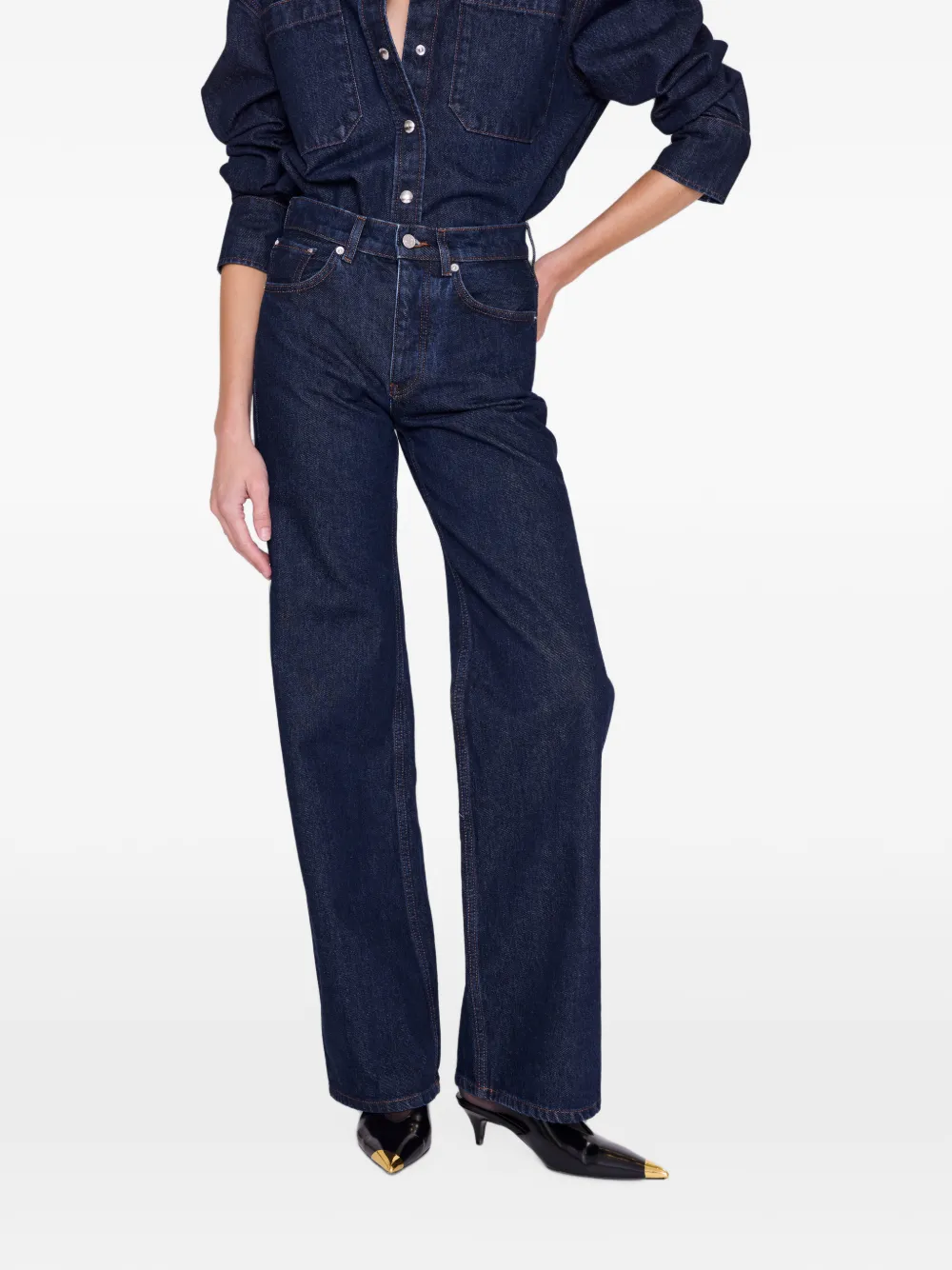 ANINE BING Jeans met wijde pijpen Blauw