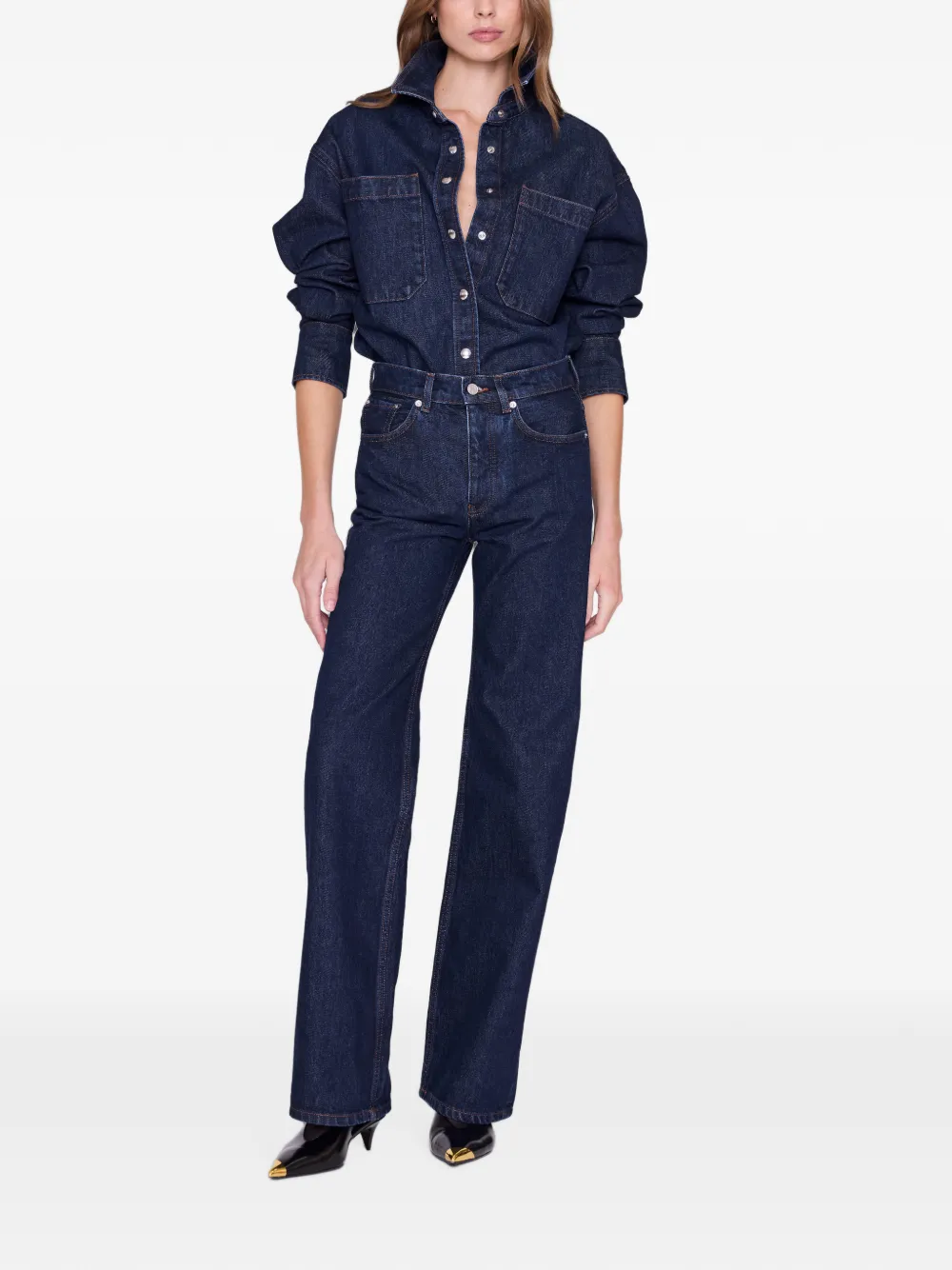 ANINE BING Jeans met wijde pijpen Blauw