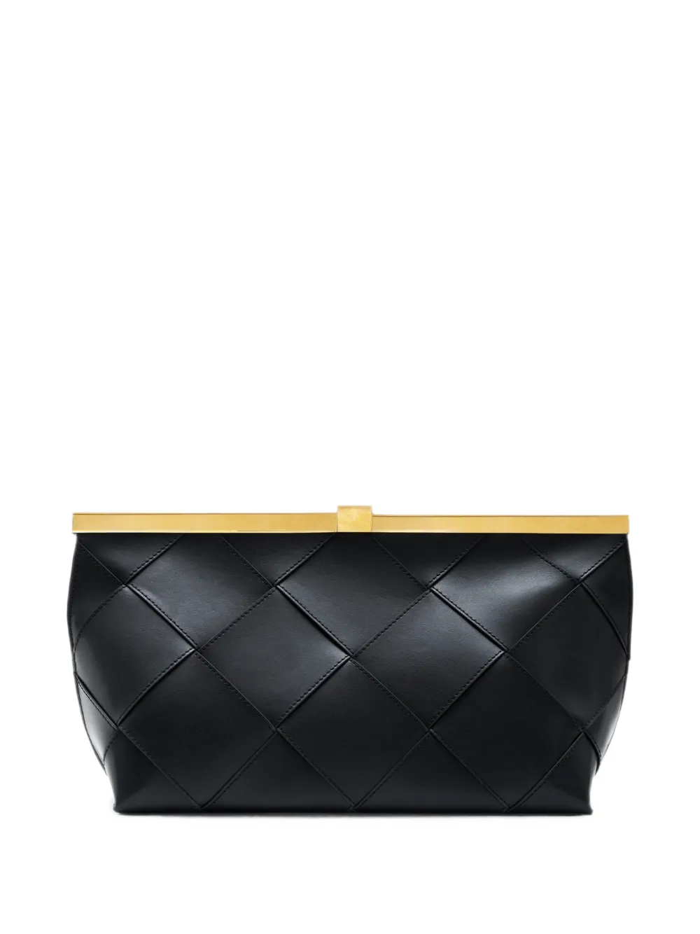 ANINE BING Gevlochten leren clutch Zwart