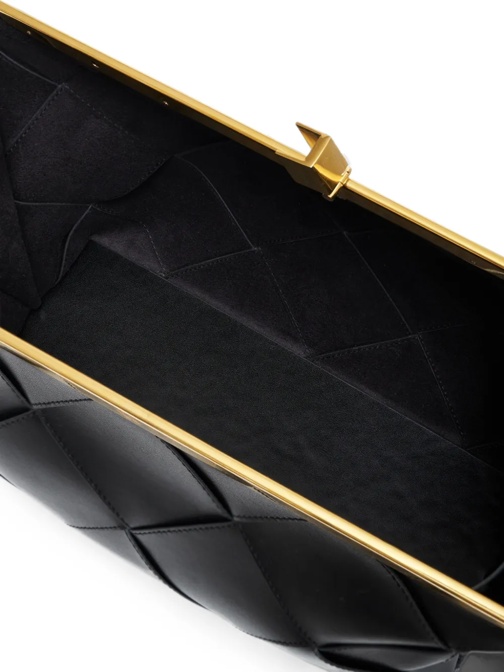 ANINE BING Gevlochten leren clutch Zwart