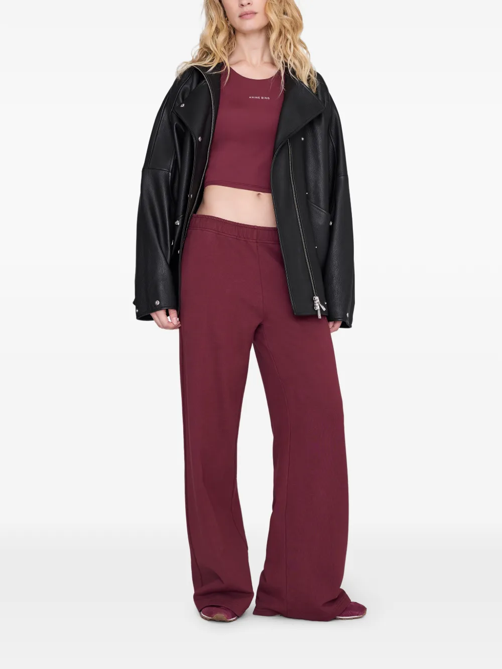 ANINE BING Elina racerback top met logoprint Rood