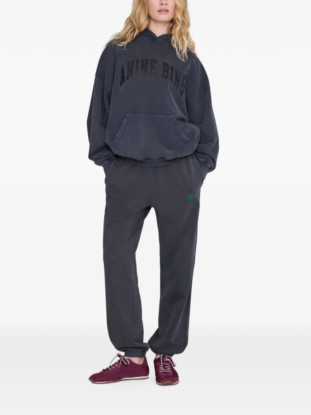ANINE BING Karter trainingsbroek met geborduurd logo Grijs