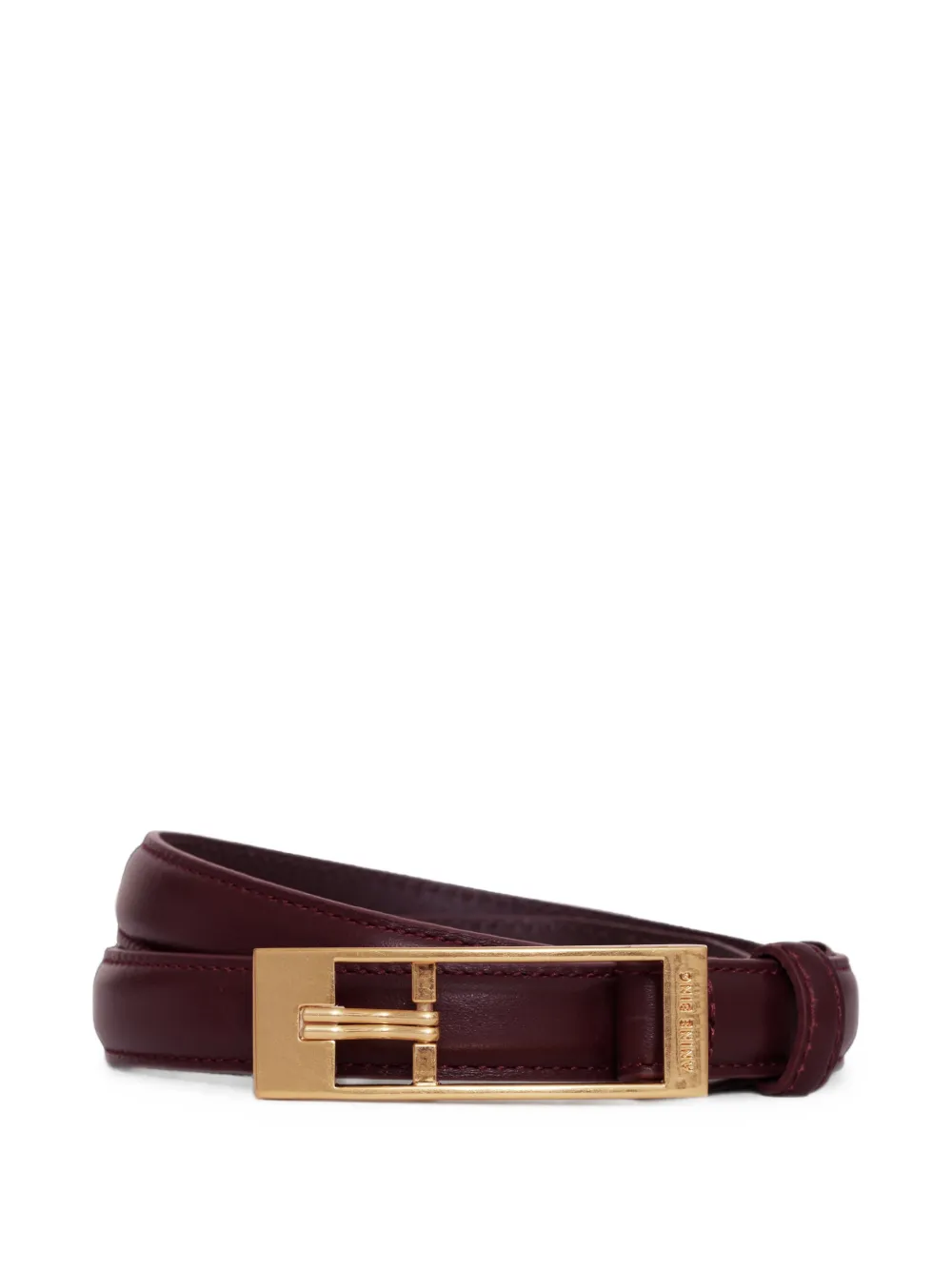 ANINE BING Elly belt smooth leather - fig - Rosso