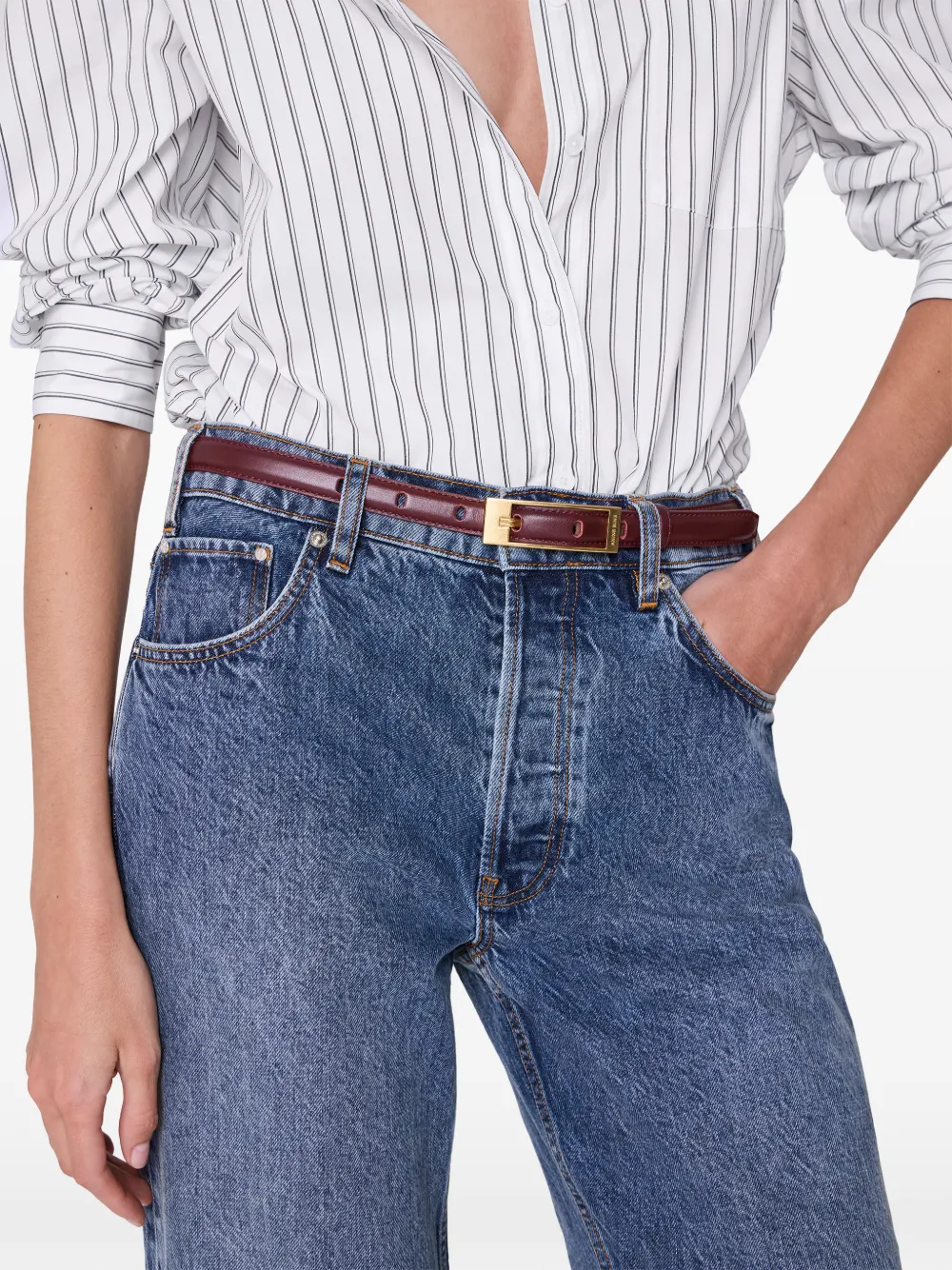 ANINE BING Elly leren riem Rood