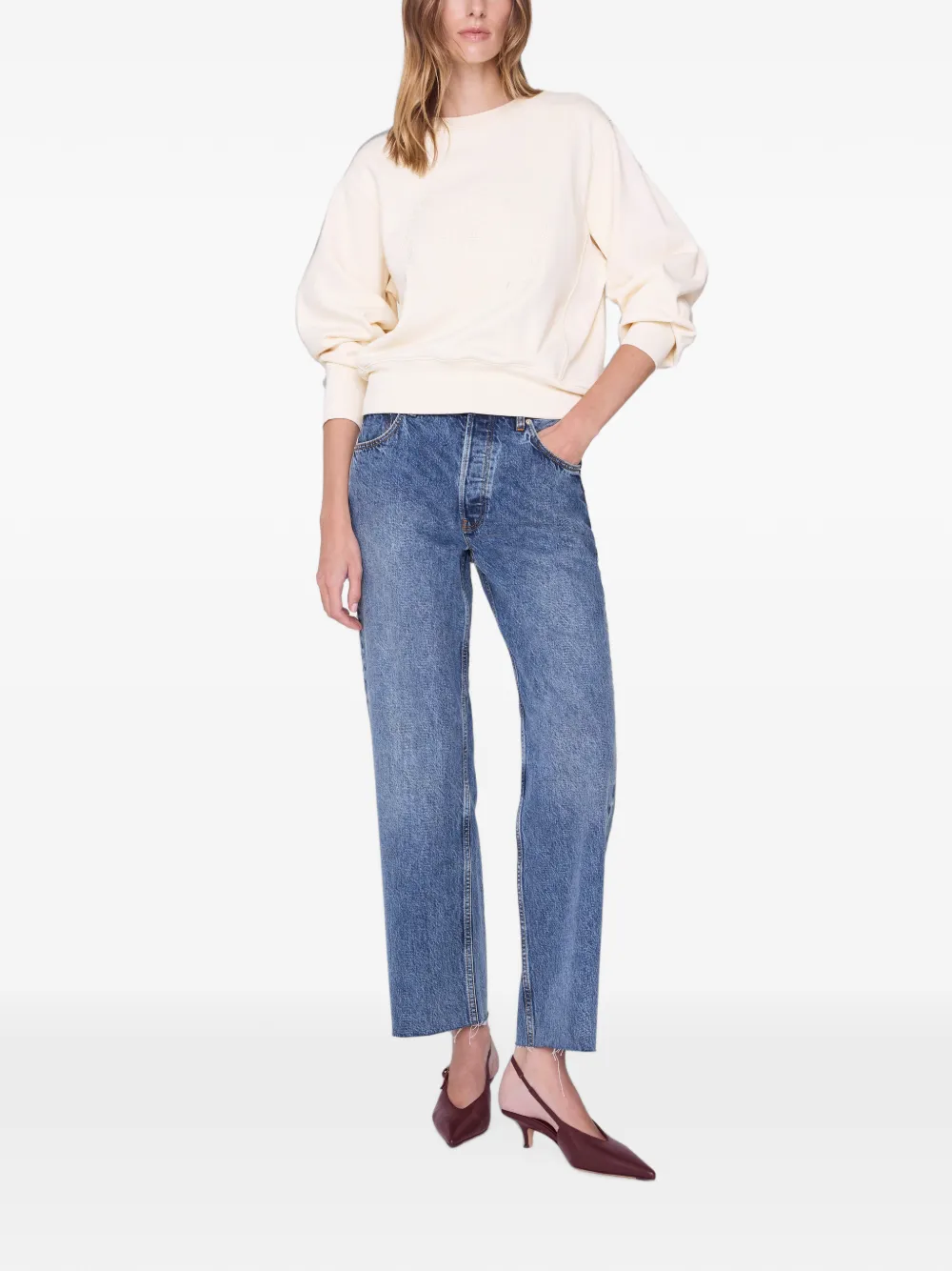 ANINE BING Harry Shrunken Signet sweater Beige