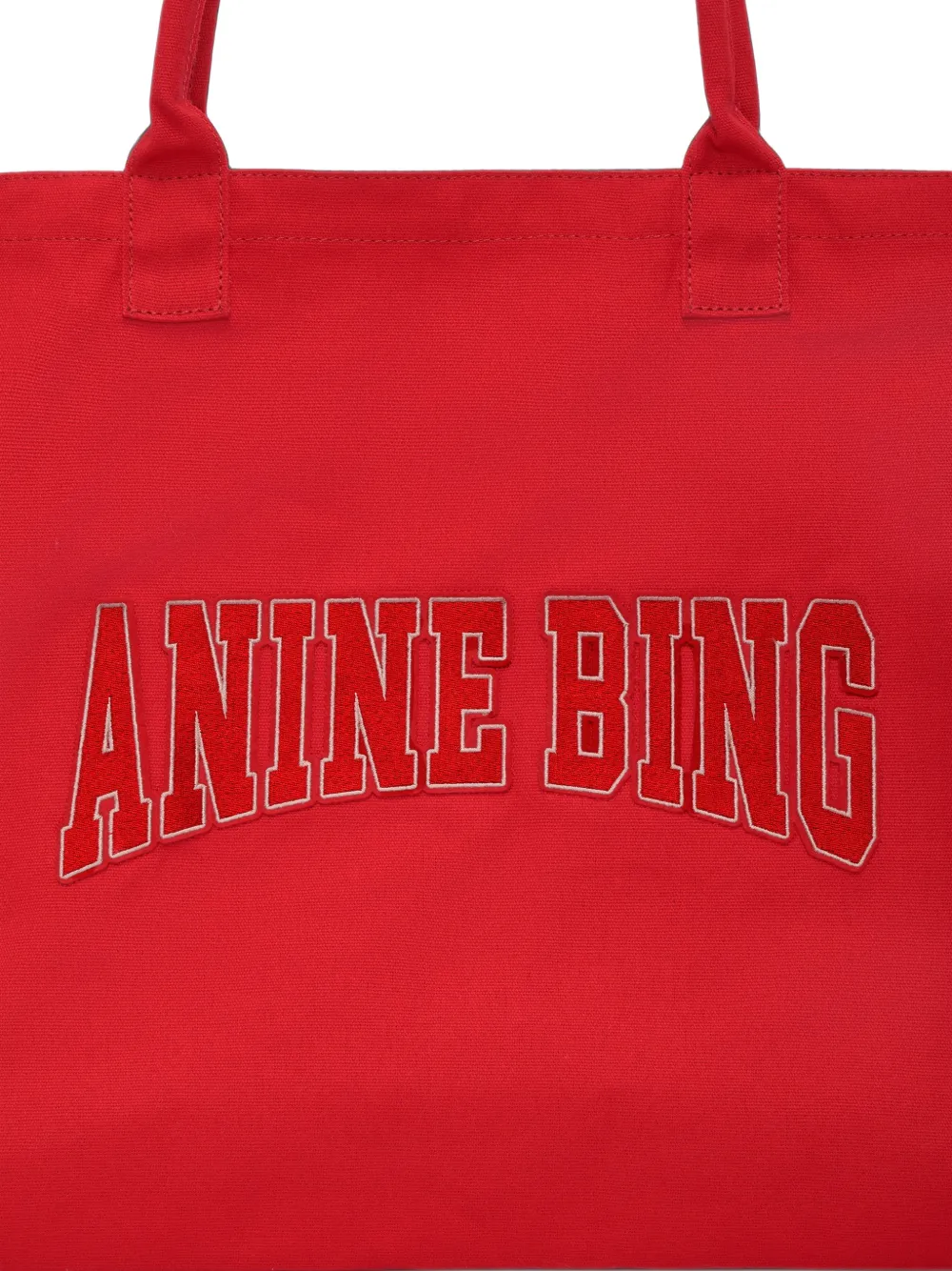 ANINE BING Leo canvas shopper Rood
