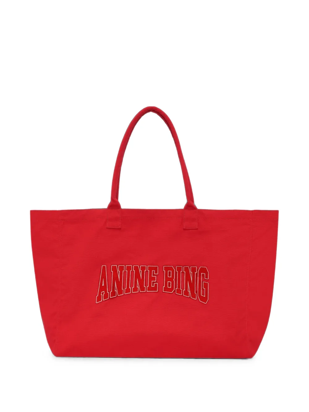 Anine Bing Leo Canvas Tote In Red