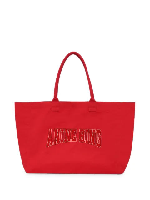 ANINE BING Leo canvas tote - tango red