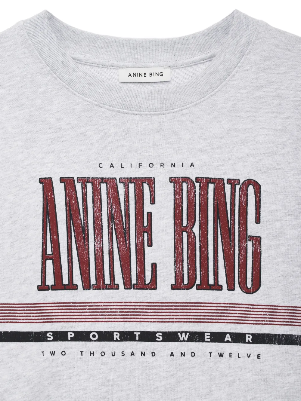 ANINE BING Sporty cropped sweater Grijs