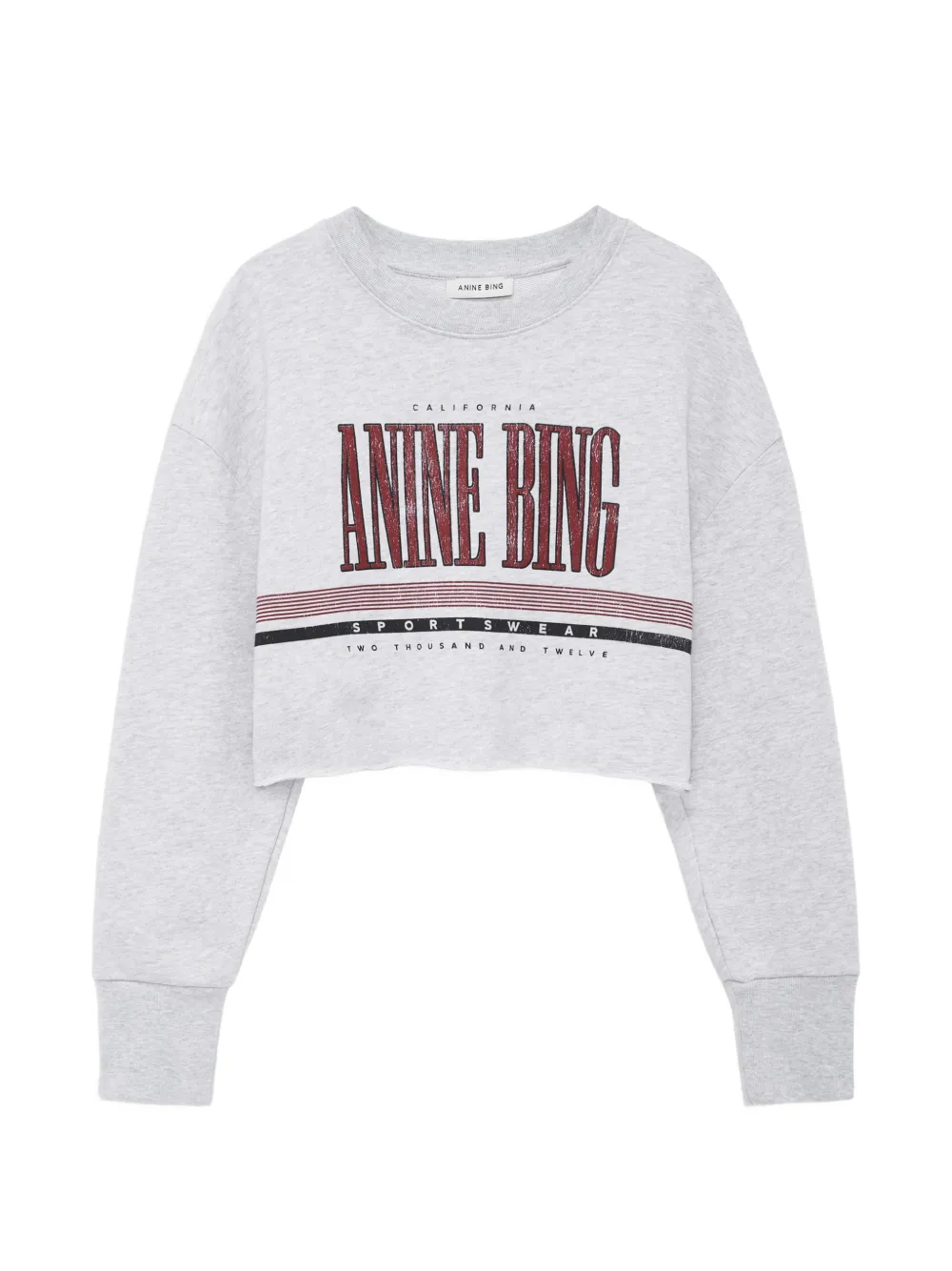 ANINE BING sporty cropped sweatshirt - heather grey