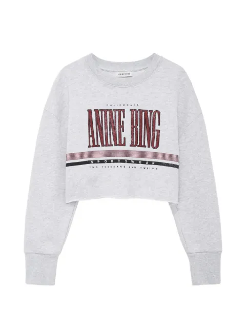 ANINE BING sporty cropped sweatshirt - heather grey