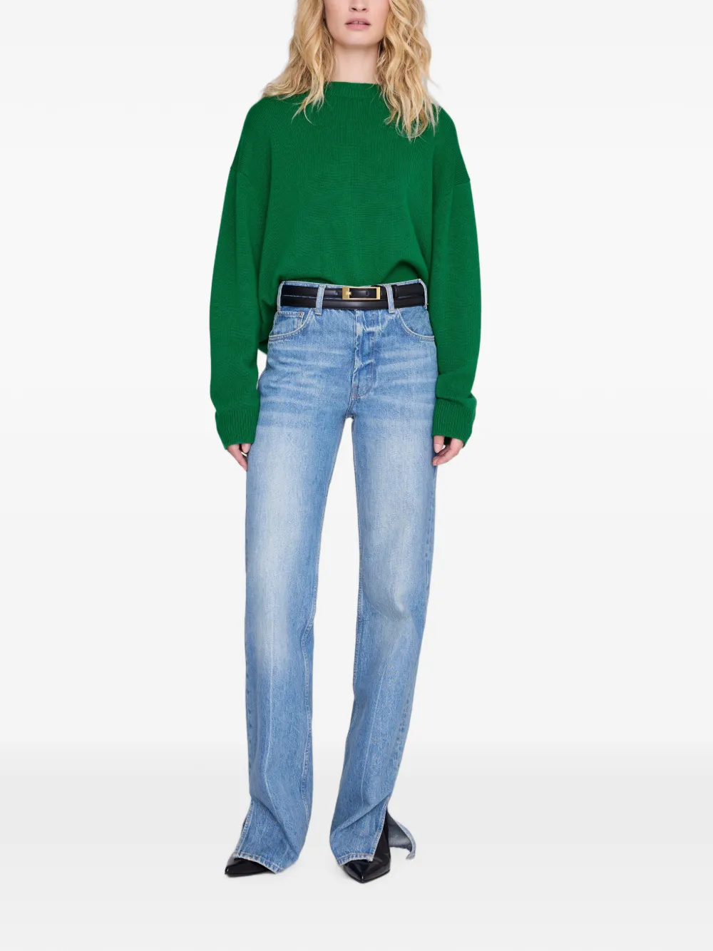 ANINE BING Lee trui met ronde hals Groen