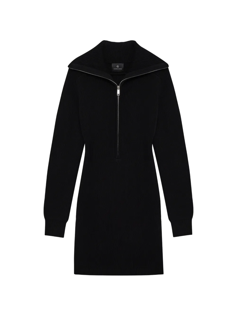 ANINE BING June trucker-collar dress - black