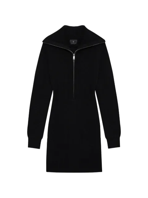 ANINE BING June trucker-collar dress - black