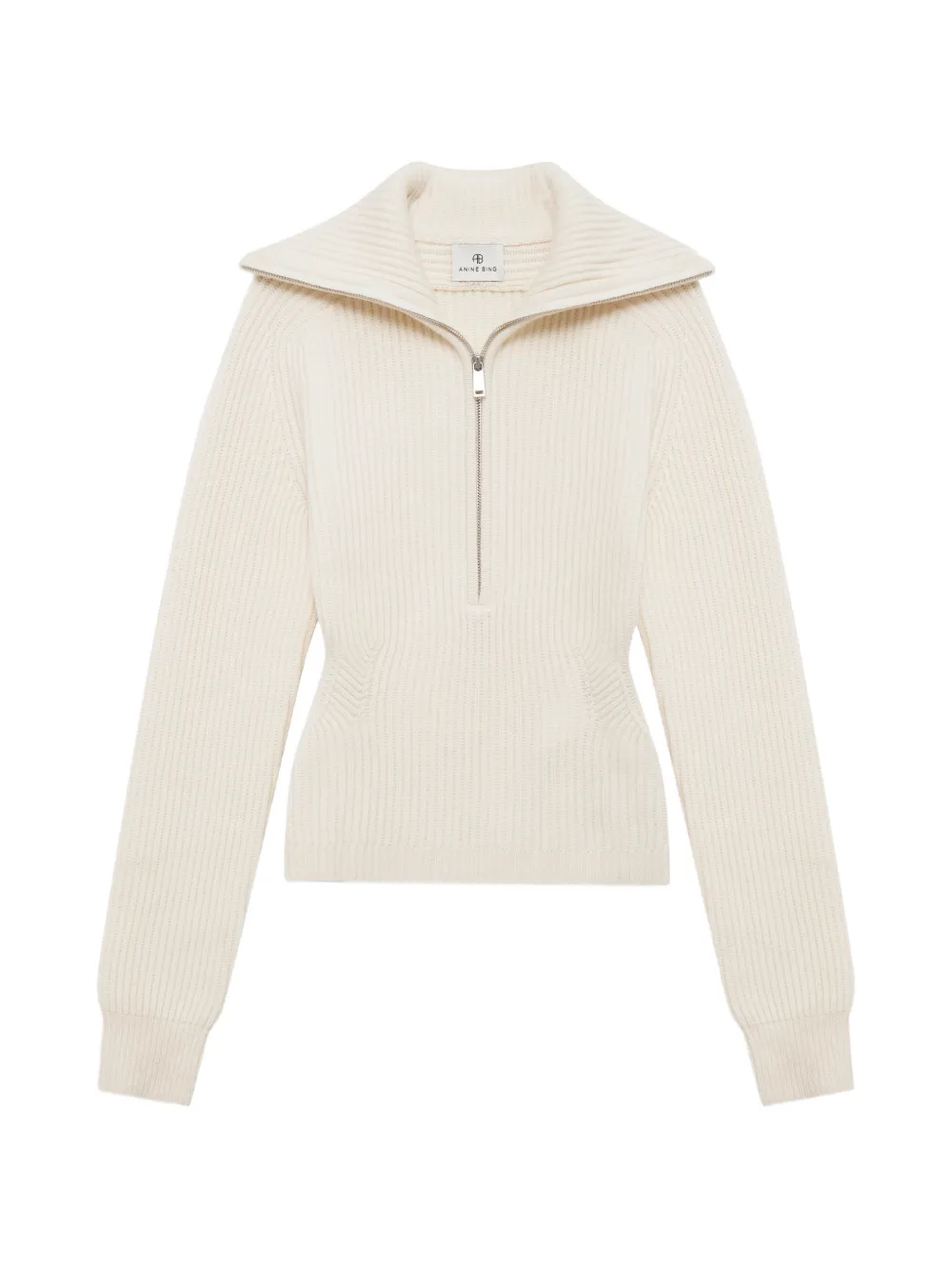 ANINE BING June trucker collar sweater - ecru